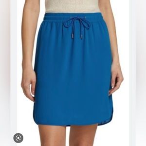 ATM Crepe blue Georgette Drawstring Skirt (NWOT)